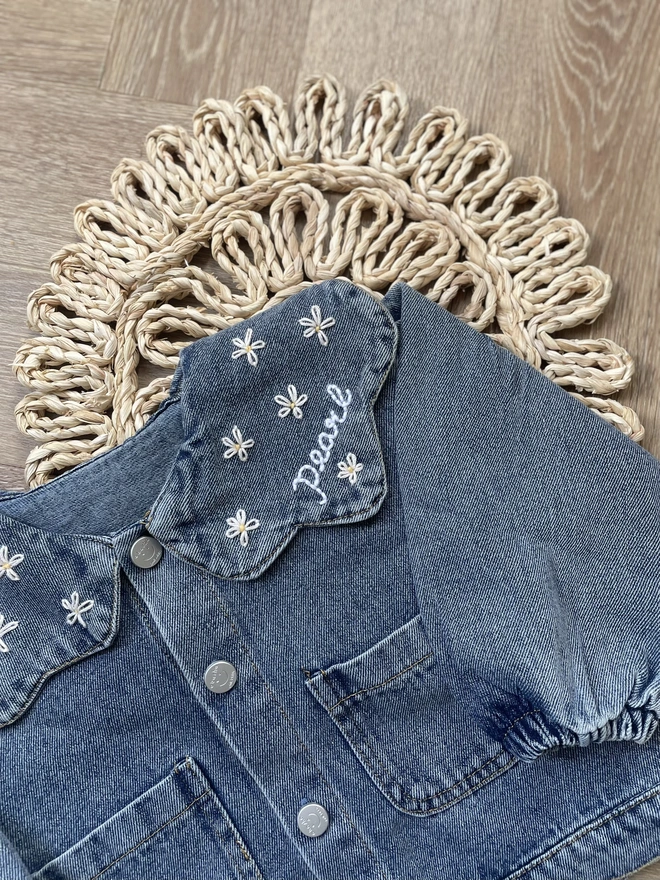 Personalised Denim Collared Jacket
