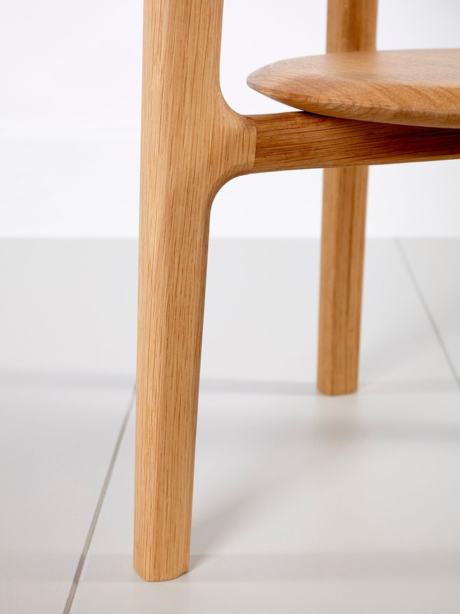 handmade wooden side table leg