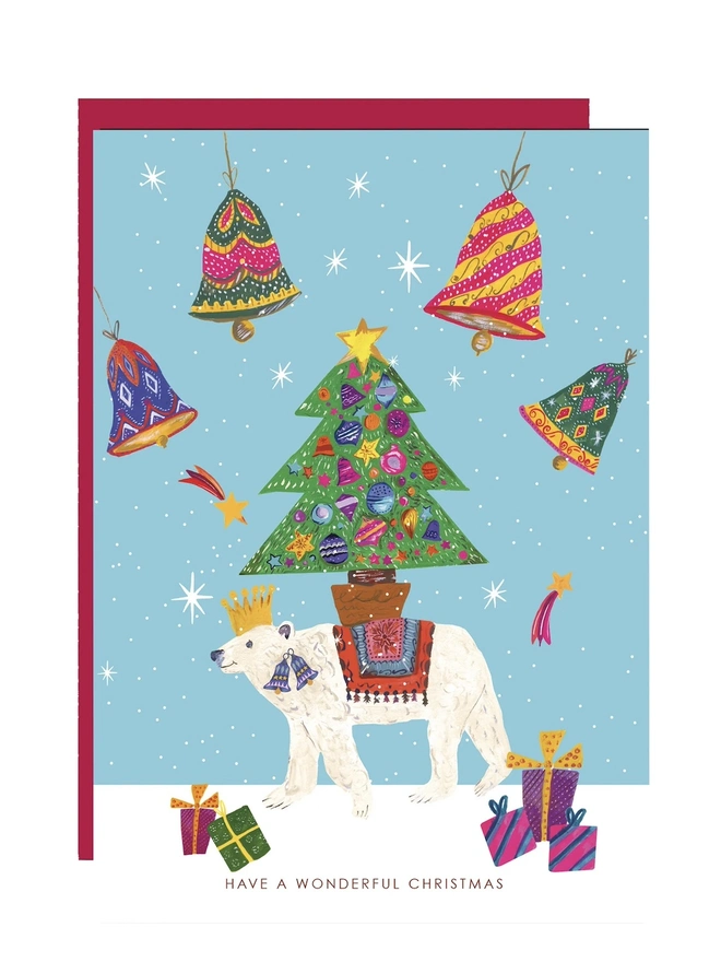 'Have A Wonderful Christmas', Polar Bear, Tree Card