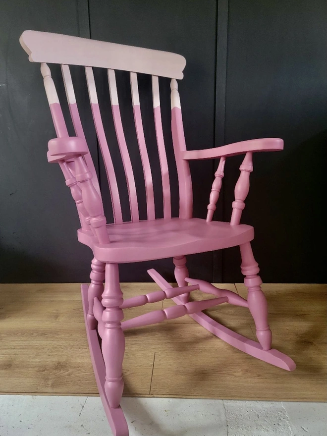  Painted Wooden Rocking Chair Pink