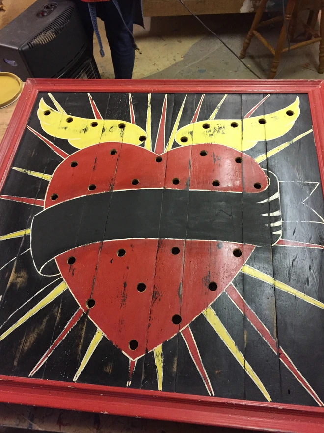 heart wings personalised light up sign