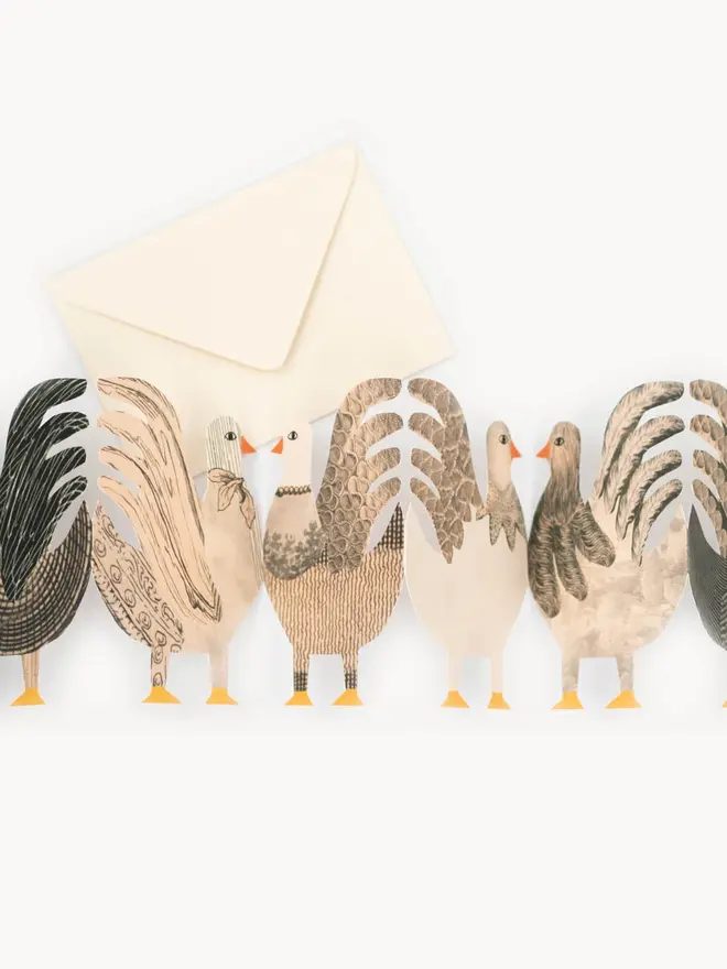 chicken concertina card