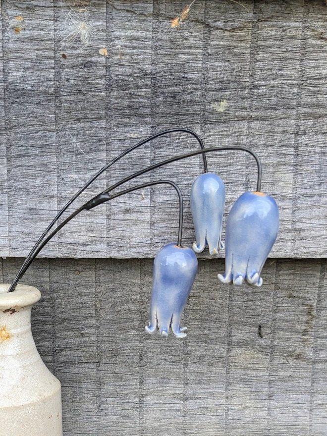 Ceramic Bluebells (Set of 3 Flowers)