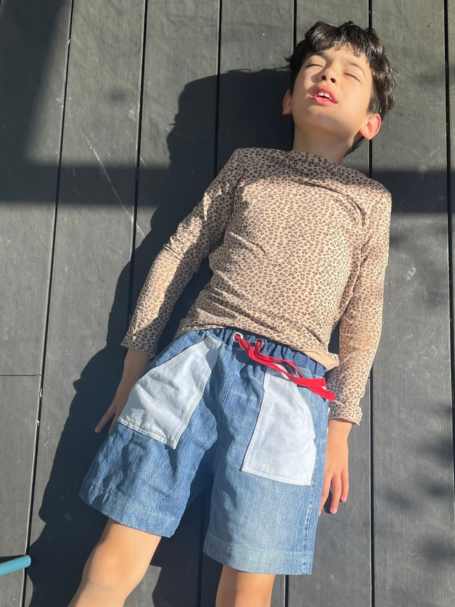 Handmade Kids Recycled Denim Shorts 