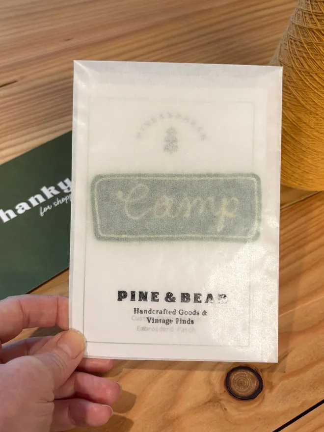 Packaging of custom chain stitch patch