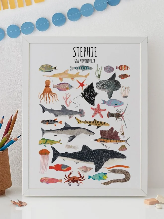 Personalised Sea Life Print