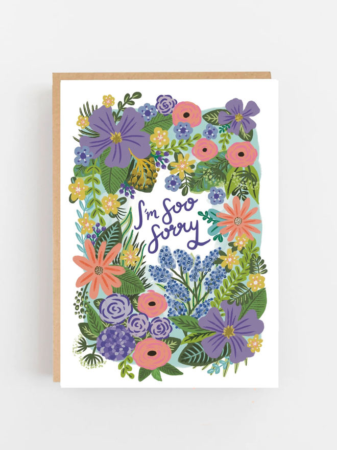 floral so sorry sympathy card