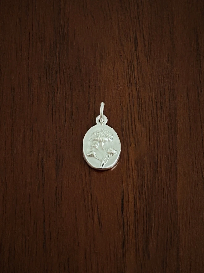 Sterling Silver Gypsophila Medal Charm