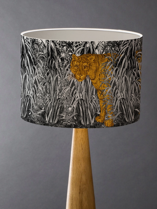 Mountain and Molehill – Tiger in leaves lampshade