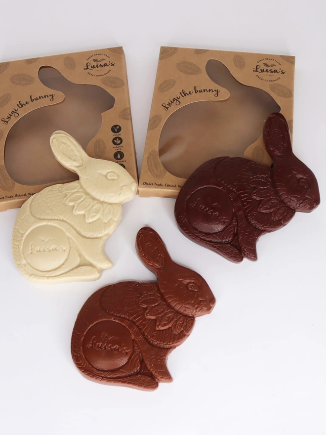 Luigi The Vegan Chocolate Bunny (Set Of 3)