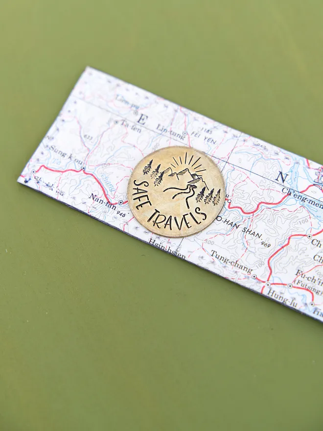 Safe Travels Stamped Coin