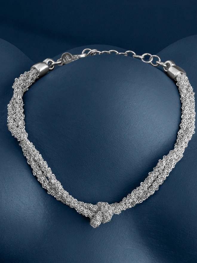 Loel Woven Thread Silver Double Knot Bracelet