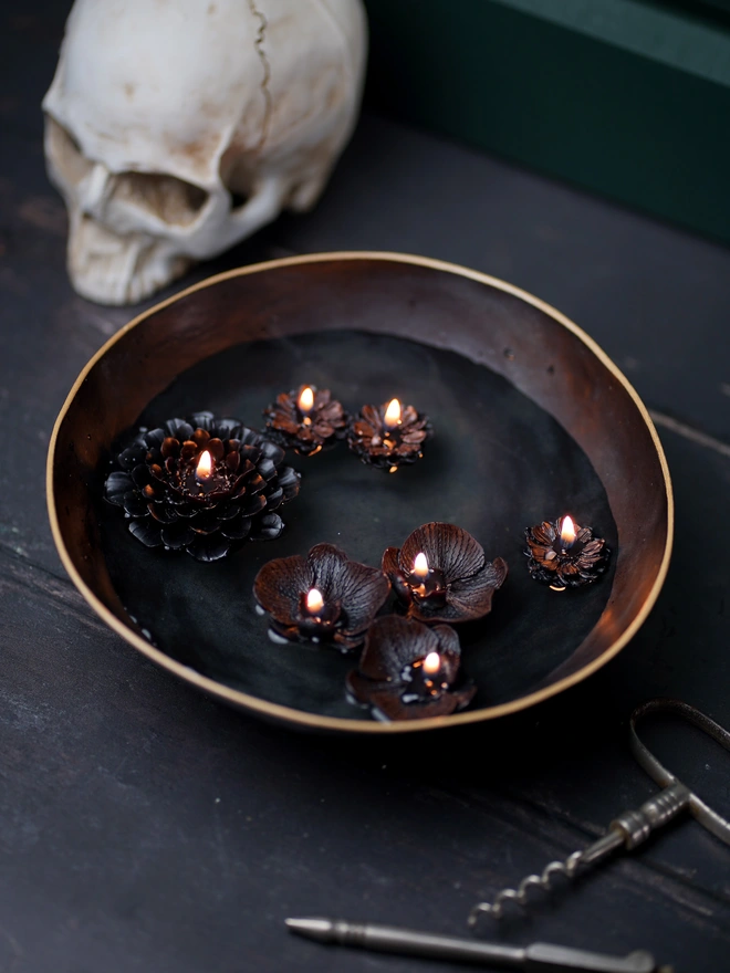 Dark Floating Flower Candles