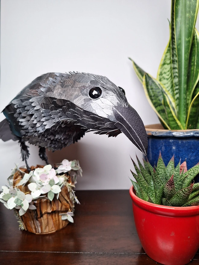 Handmade raven sculpture