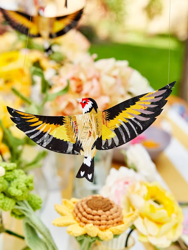 Tit bird hanging decoration