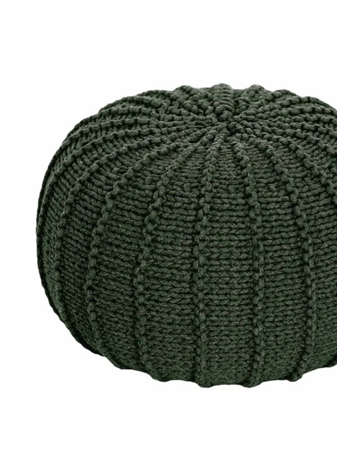 Zuri House. OIive green children’s pouffe.