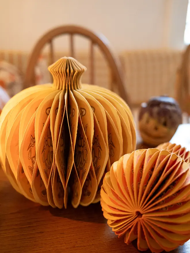 Pumpkin Honeycomb Ornament (Set Of 6)