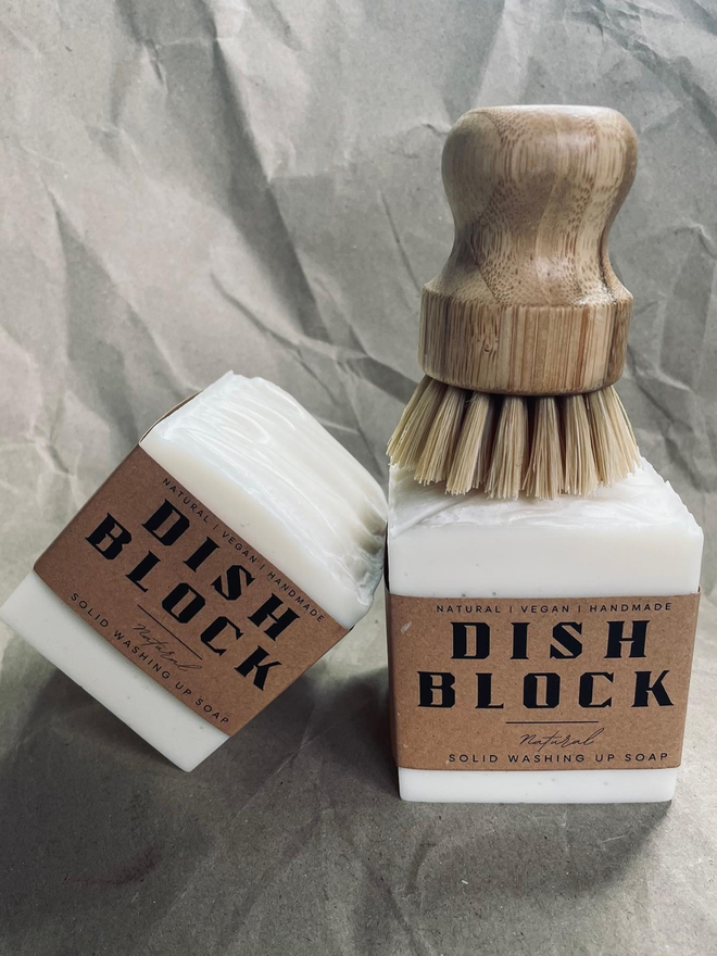 handmade vegan dishwashing soap block