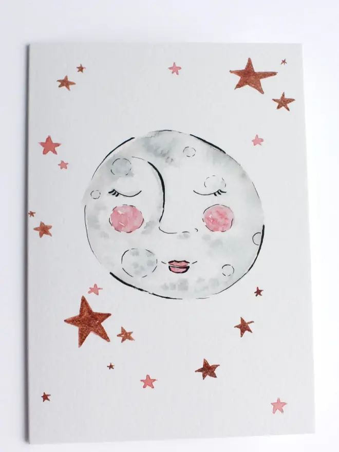 Celestial Moon Greeting Card 