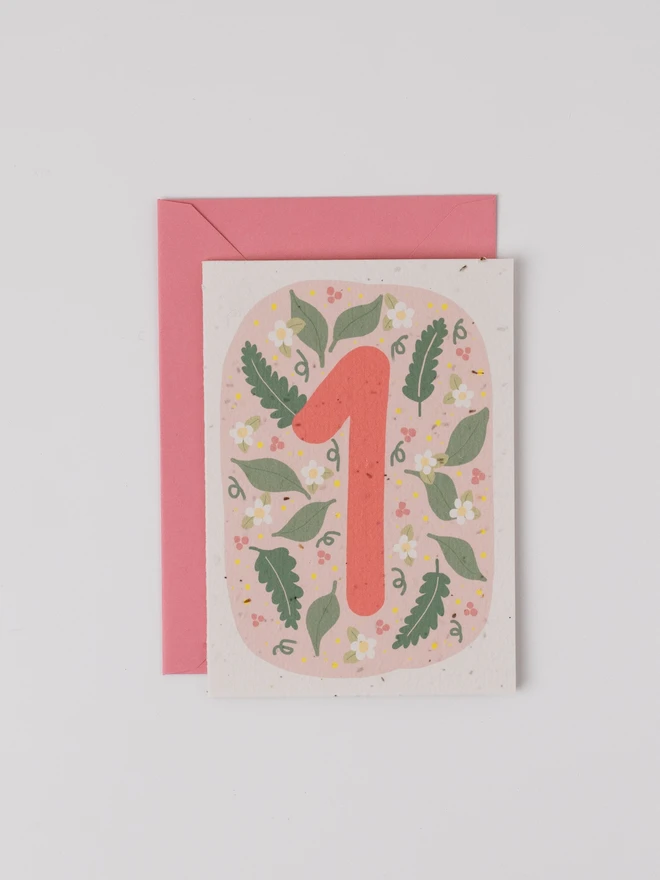 Plantable 1st Birthday Card