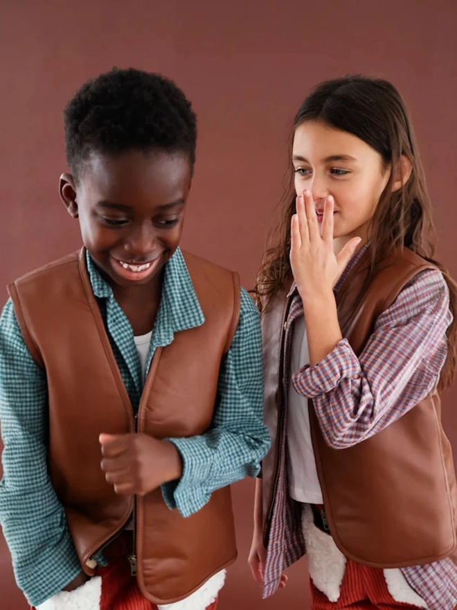 'Can’t Touch This' Cactus Vest Tan Nappa Leather