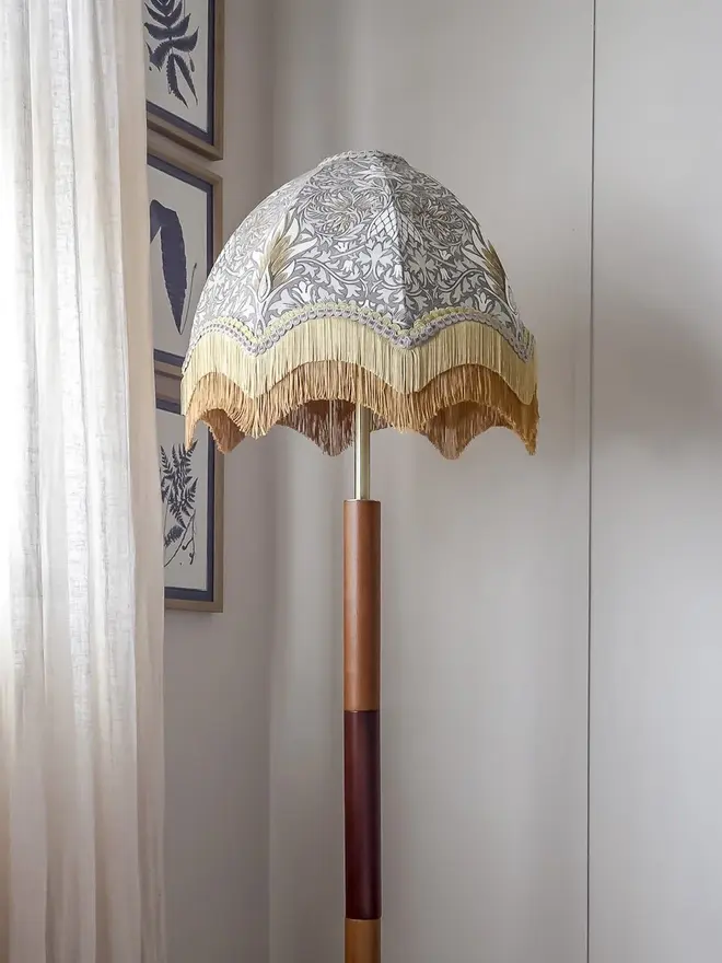 William Morris Snakeshead Fringed Lampshade