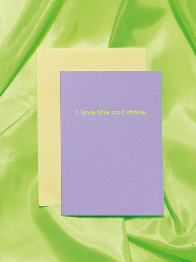 love the cat more greetings card valentines anniversary