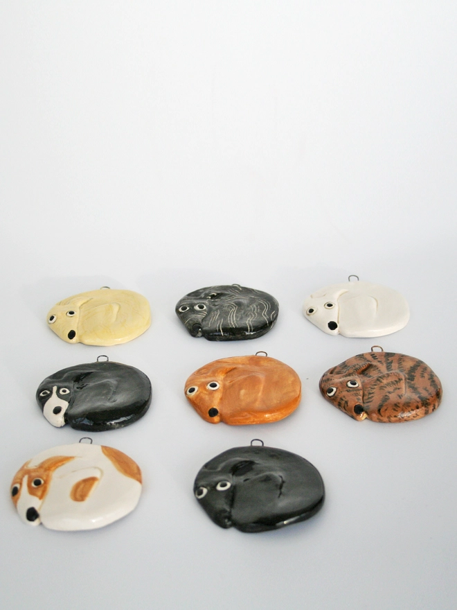 lurcher whippet greyhound longdog ceramic decoration dog cute handmade pottery dog ornament