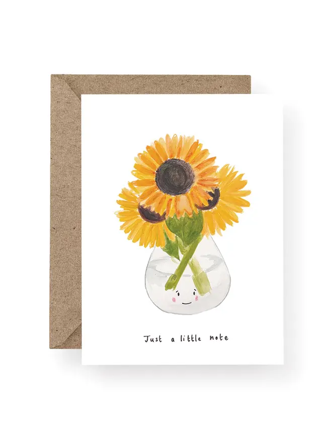  Just A Note Sunflower blank greeting card 