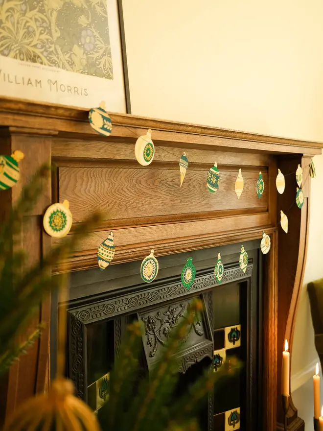 Christmas Ornaments Sewn Garland (Set Of 6)