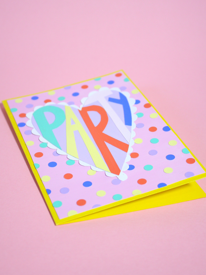 'Party' Collaged Birthday Card