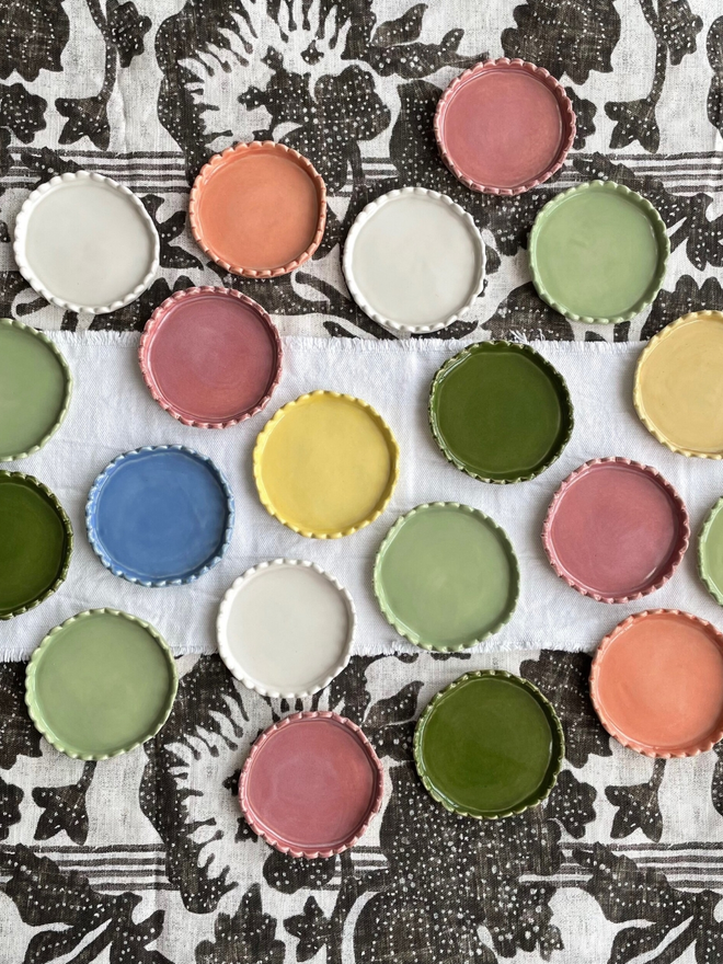 Scalloped Edge Ceramic Coasters