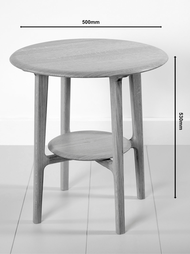 handmade wooden side table dimensions