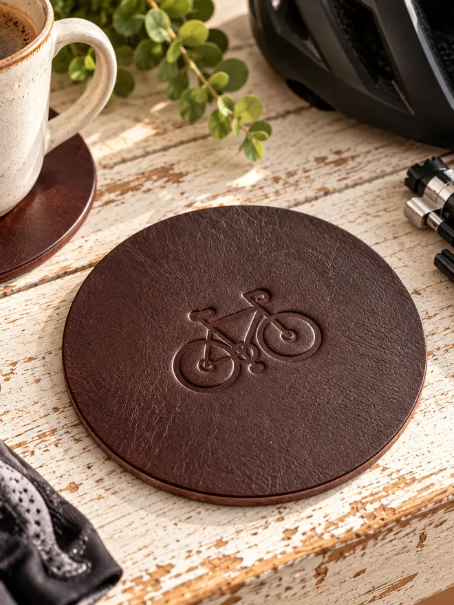 Chocolate Brown Leather Coaster