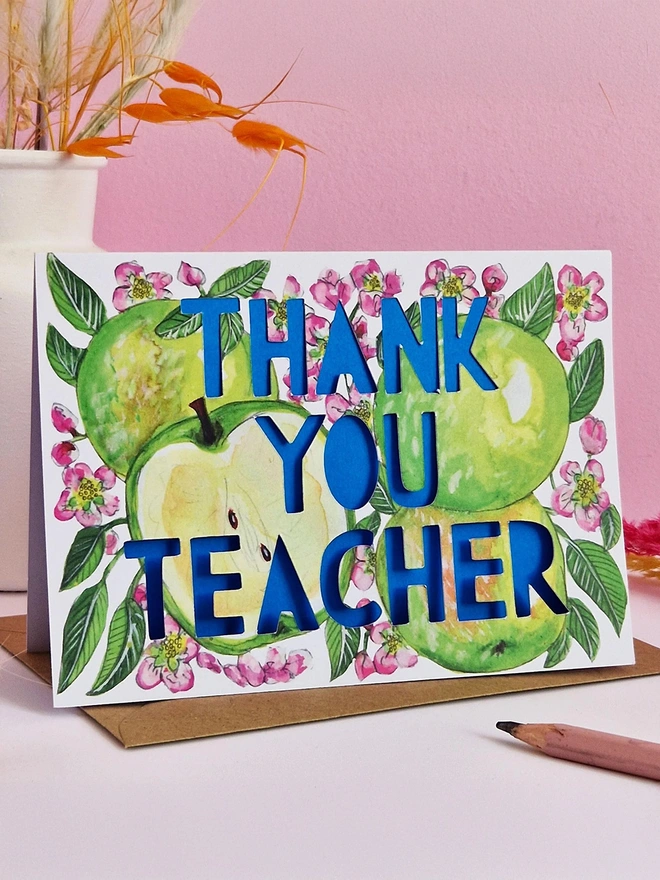 'Thank You Teacher' Paper Cut Card
