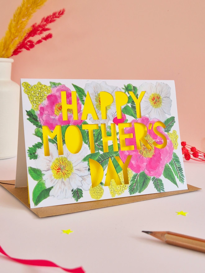 Happy Mother's Day peony card 