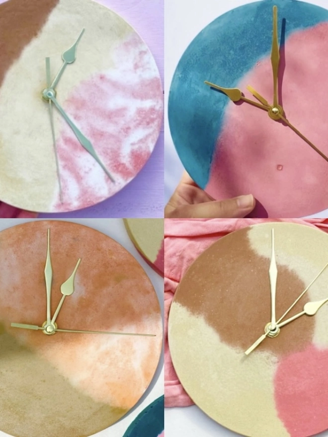 Colourful Concrete Clocks