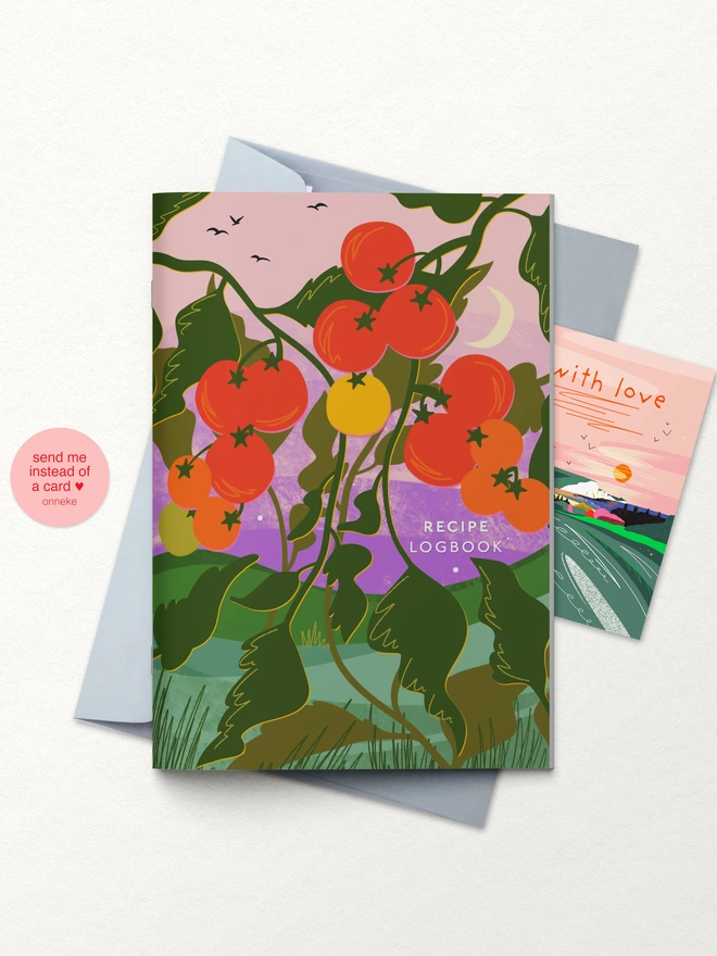 recipe logbook, recipe journal, cookbook journal, baking journal, home cooking notebook, seasonal cooking, farm shop gift, kitchen gift, foodie gift, eco friendly stationery, sustainable notebook, recipe keeper, homemade recipe book