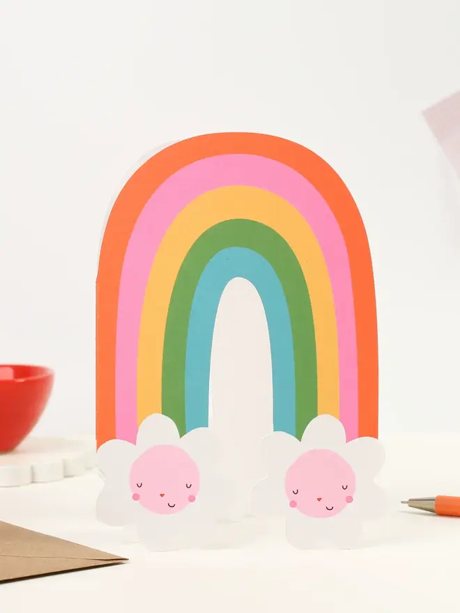 Rainbow Blossom Greeting Card