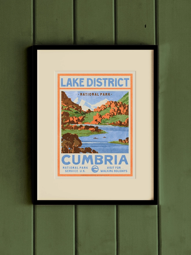 Visit the Lake District Print Framed Example