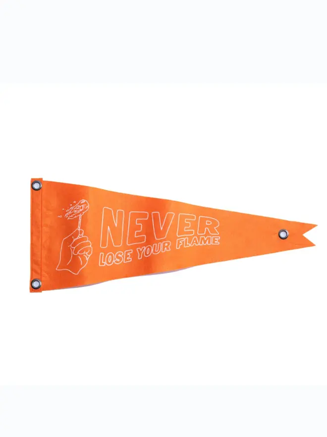 'Never Lose Your Flame' Vintage Style Cotton Canvas Pennant 