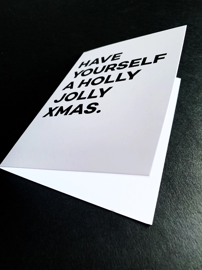 Close Up of a Christmas Quote Card in black and white