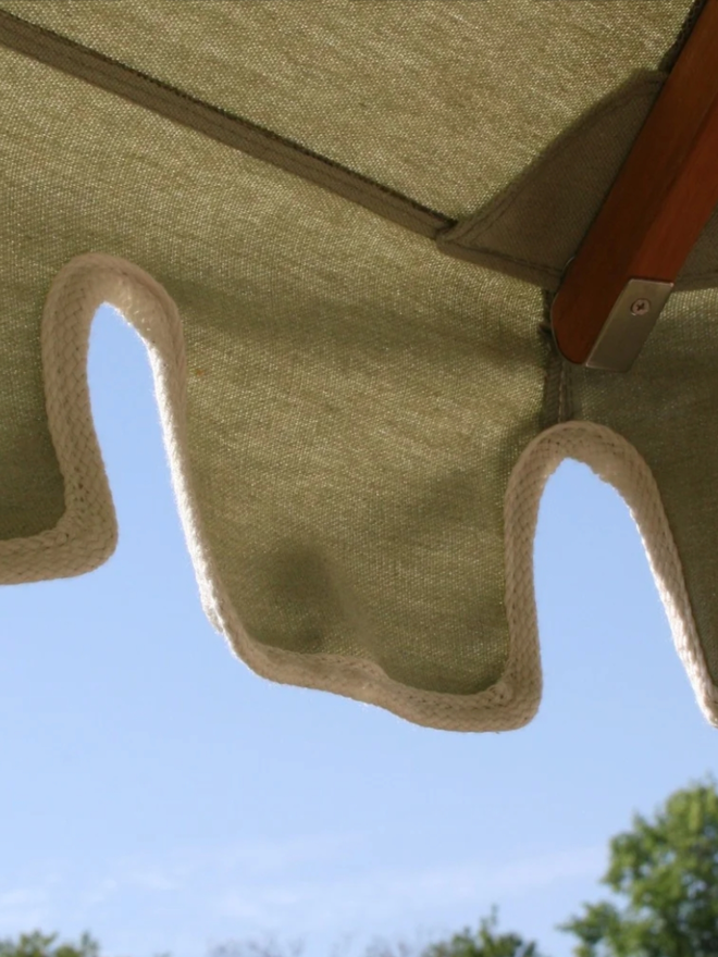 Light Green Castellated Parasol. A parasol in green. 