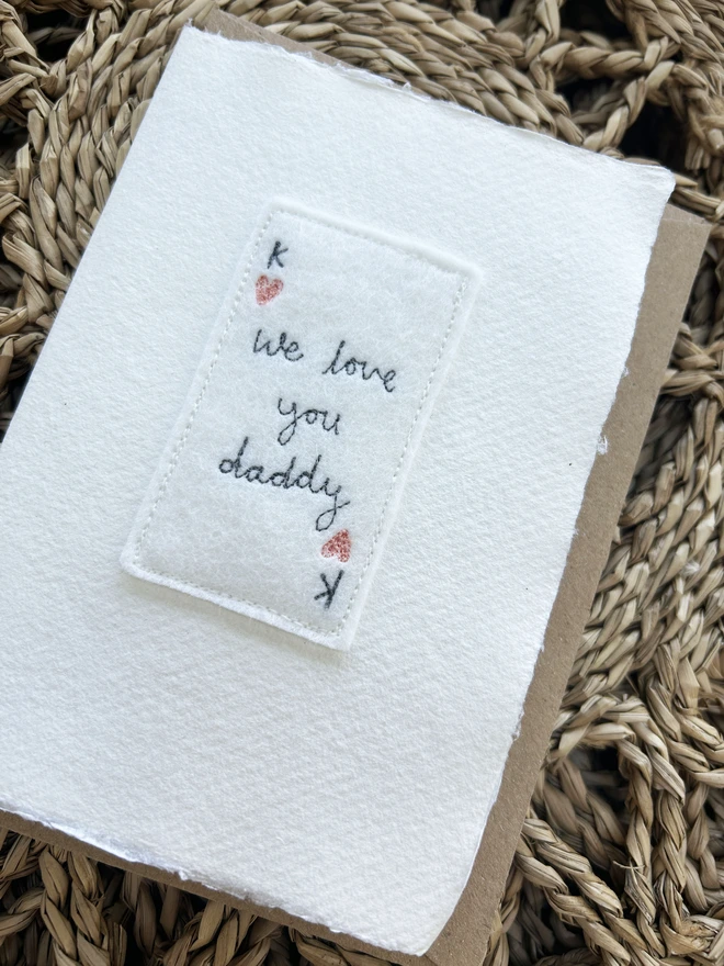 Personalised king of hearts playing card fathers day card