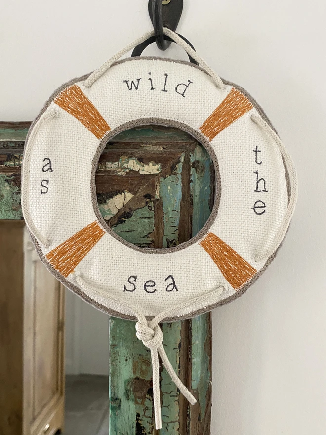 Wild As The Sea Embroidered life Ring