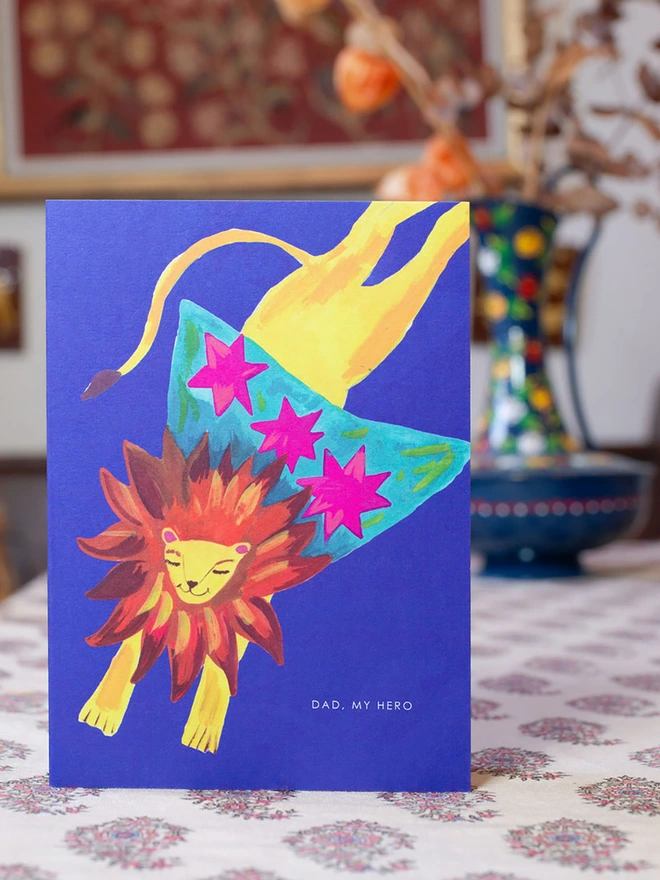 DAD FATHERS DAY LION CARD