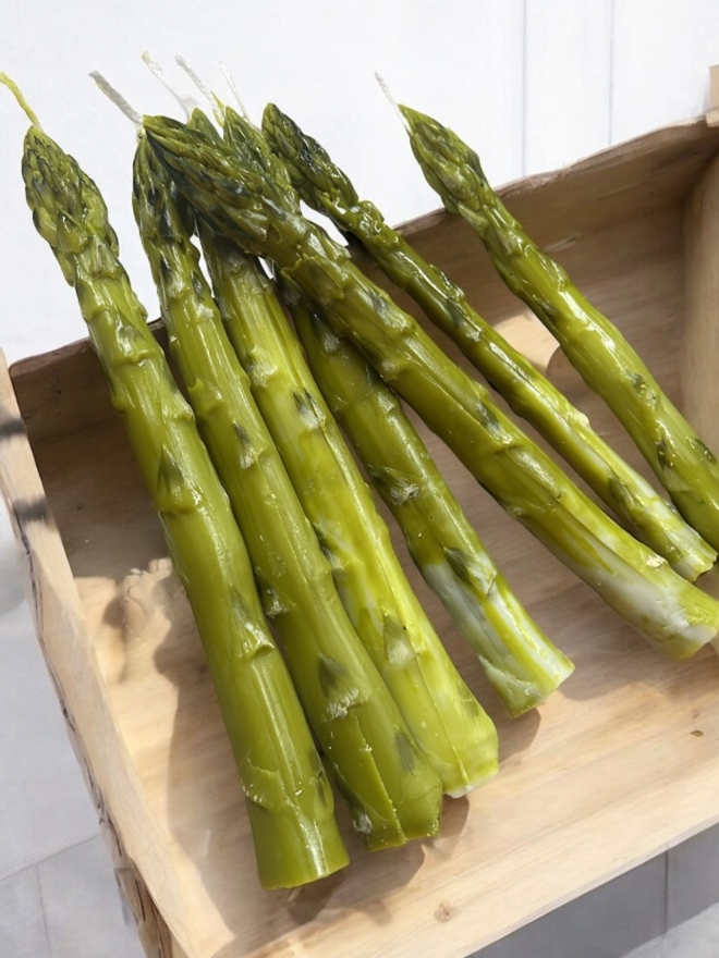 Asparagus Spear Dinner Candles 2pk