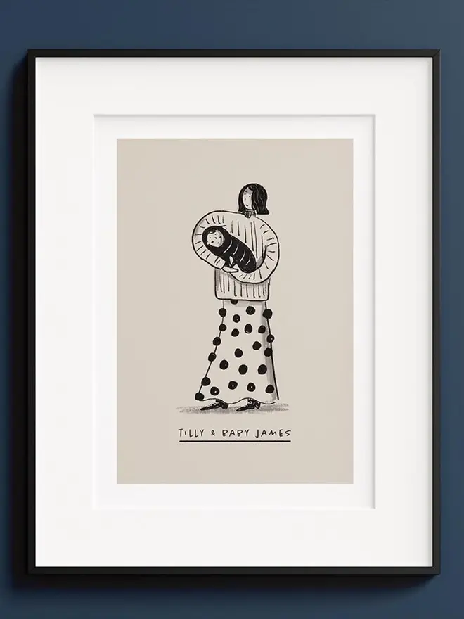 new mum illustrated portrait