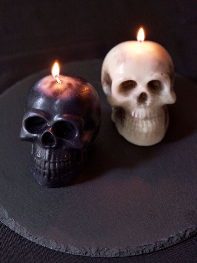 Halloween skull candle