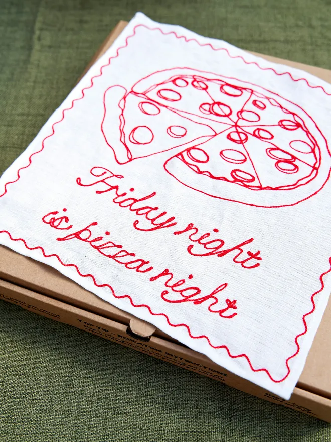 Friday night is pizza night handkerchief 